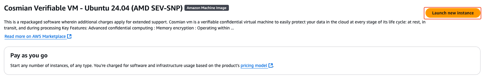 Step 1: Launch a new instance