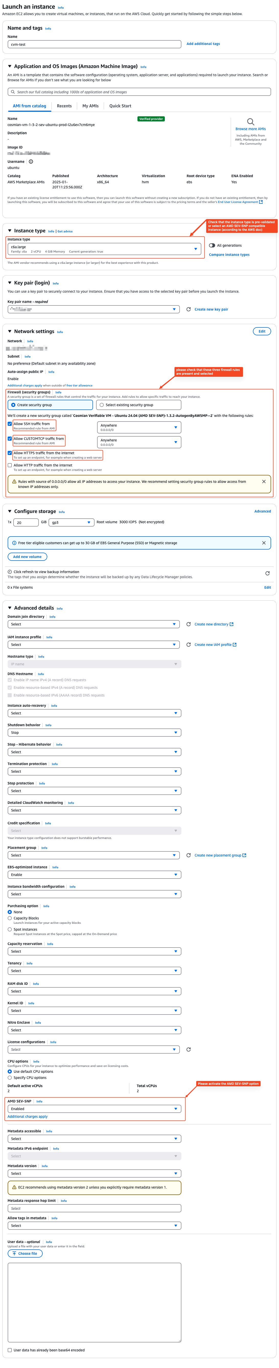Step 3: Configure instance