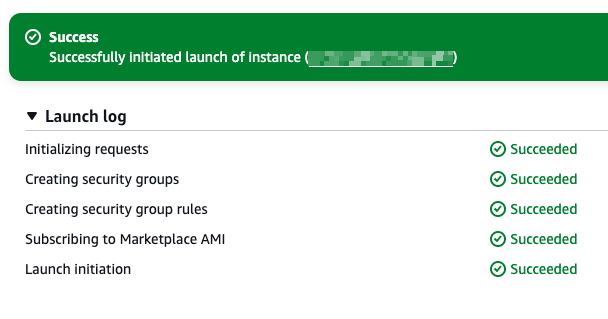 Step 4: Launch succeeded