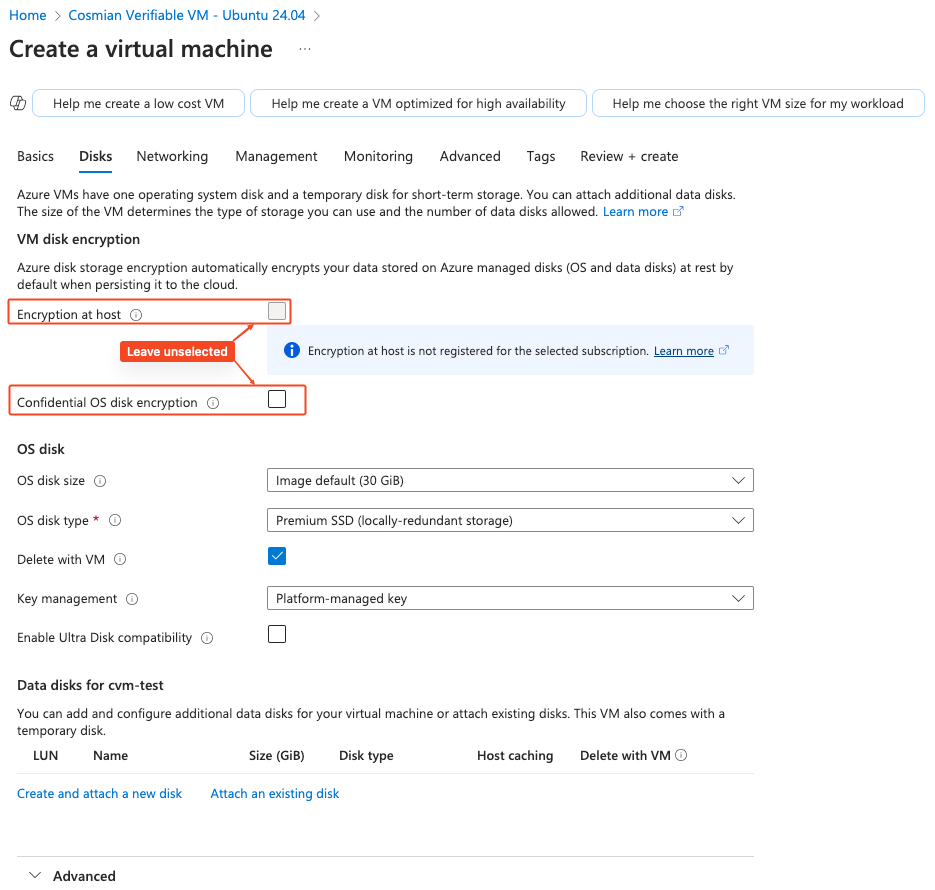 Step 5: No additional encryption at host